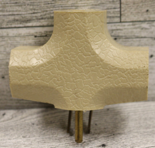 Carol 3 Way Outlet Wall Plug Adapter (T Shaped Wall Tap) - Tan - New