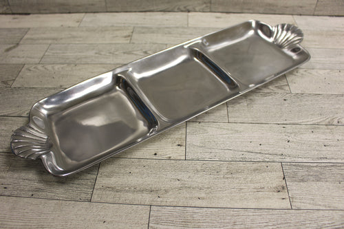 Handmade Peltrina Serving Platter Tray Dish - 3 Sections - 80-7047 - Used