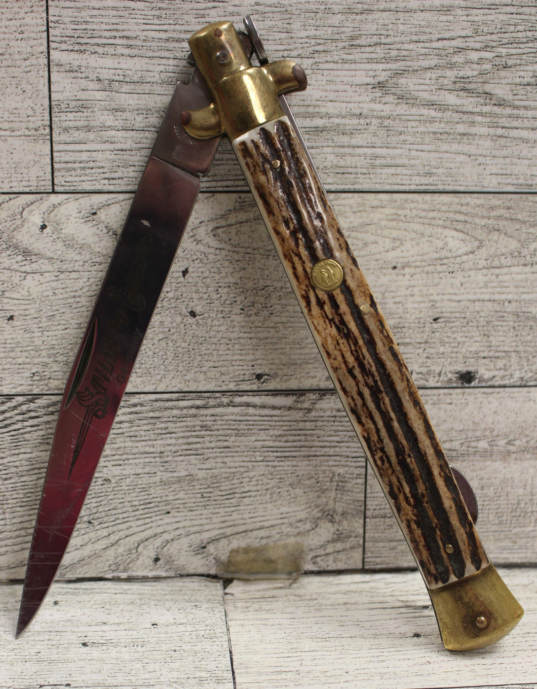Vintage Kissing Crane KC-49 Stiletto Germany Folding Knife - Used