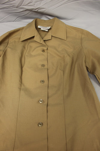 US Army Women's Long Sleeve Dress Shirt - Tan - Not Tuck In - Size: 8 Long - New