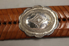 Load image into Gallery viewer, Leather Western Concho/Braided Belt - 35 " long - 66706 - Used