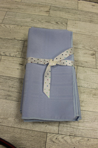 Vintage Town & Country Blue Satin Stripe Dinner Napkins - Set of 4 - Used