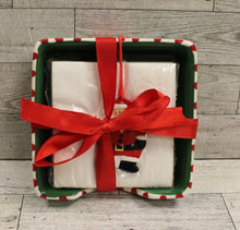 Load image into Gallery viewer, Nantucket Ceramic Candy Cane Santa Napkin Holder -New