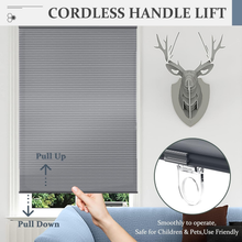Load image into Gallery viewer, Bliwans Grey Pleated Honeycomb Shades Blinds - 24x64" - New