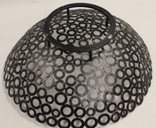 Load image into Gallery viewer, Black Metal Open Oval Pedestal Round Bowl - 15&quot; - Used