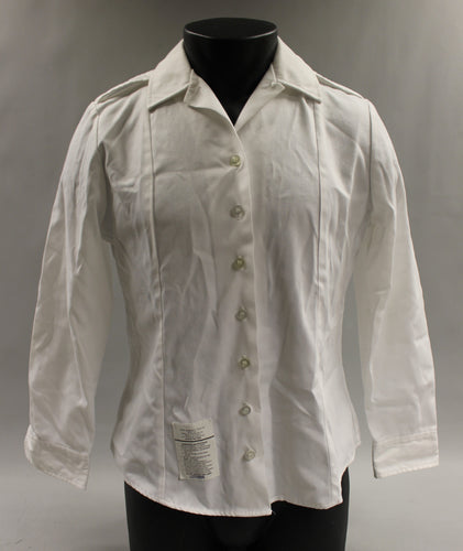 US Army Women's Long Sleeve White Tuck In Dress Shirt - 14S - 8410-01-597-6387