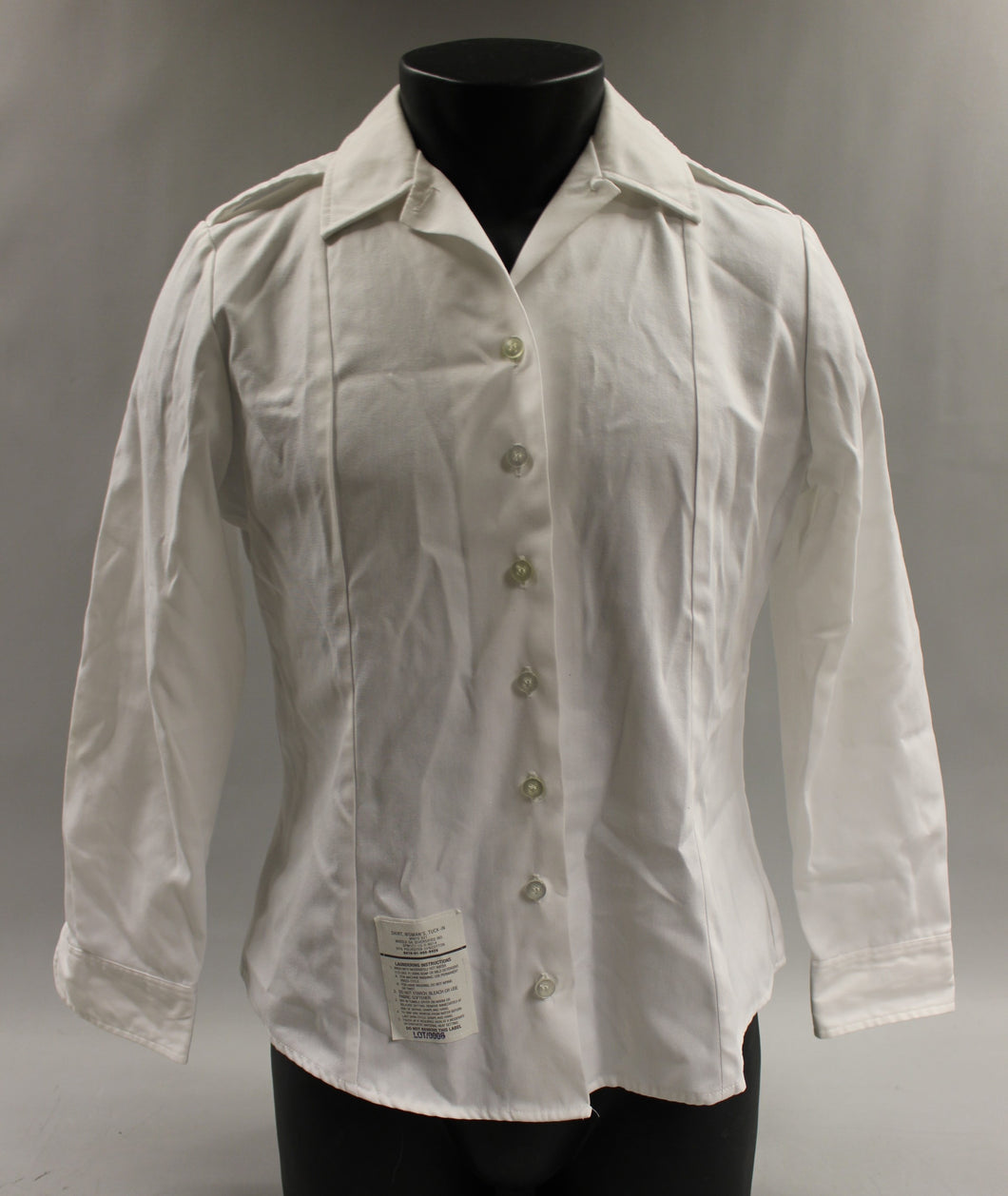 US Army Women's Long Sleeve White Tuck In Dress Shirt - 14S - 8410-01-597-6387