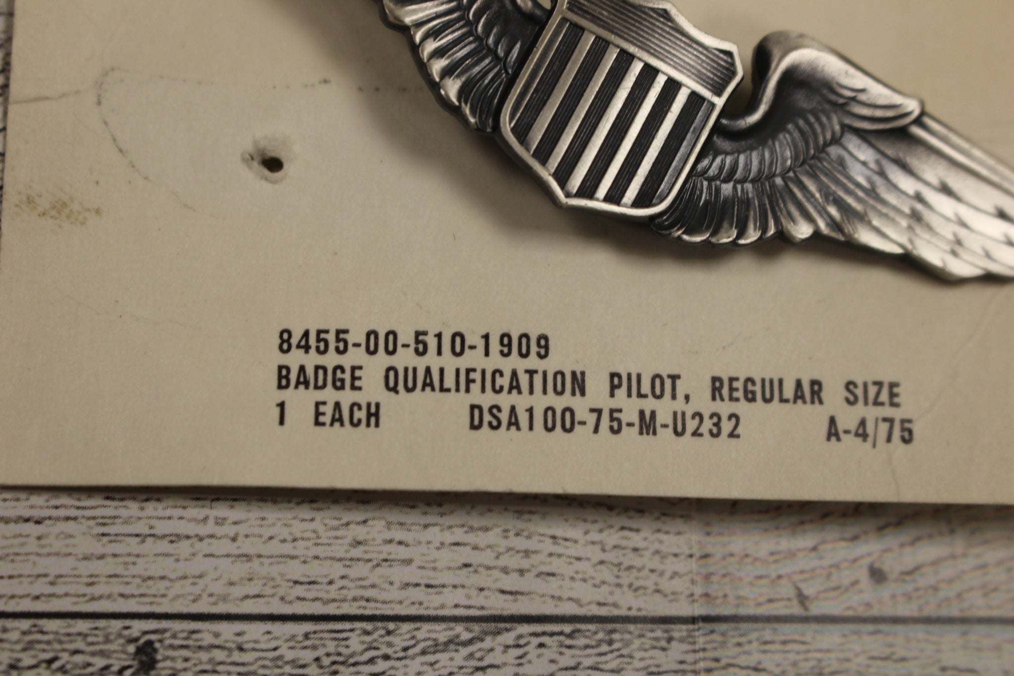 US Air Force High Relief Enlisted Service Cap Insignia 8455 00 260 1598, E.P. Military Depot - Foto 7