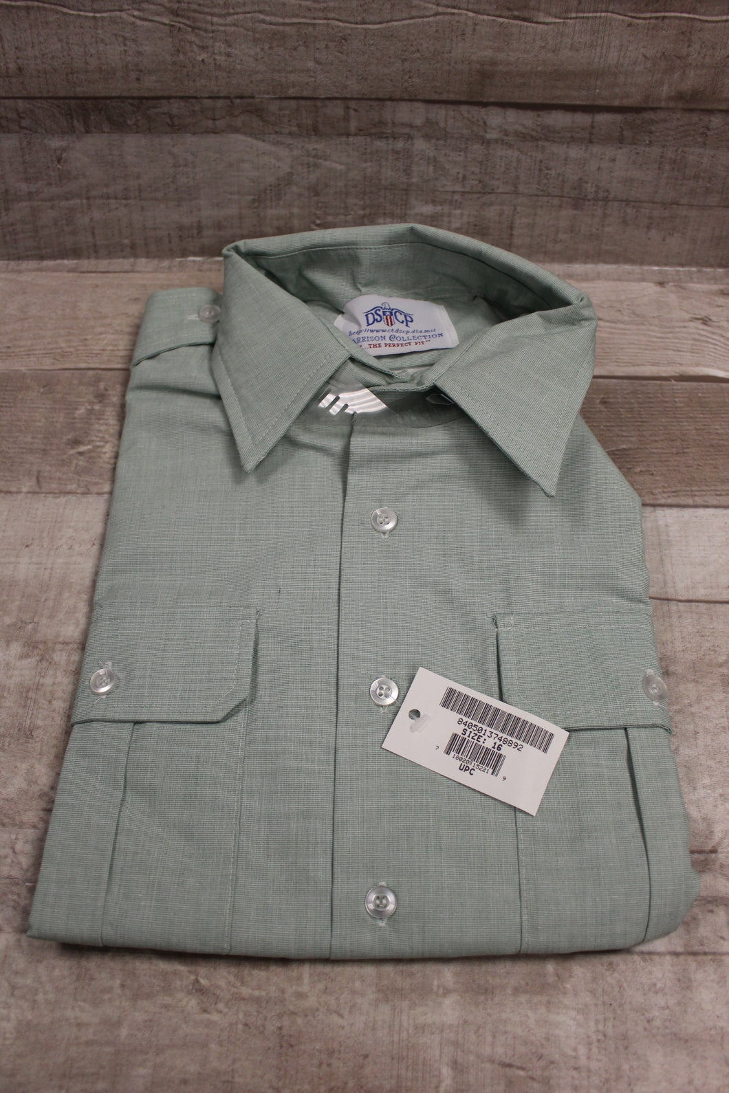 Army DSCP Men’s Short Sleeve Green Dress Shirt - 8405-01-374-8892 - Size 16 -New