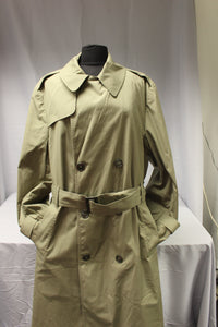 USMC Men's All-Weather Gray Double Breasted Trench Coat W/ Liner - 42L - Used