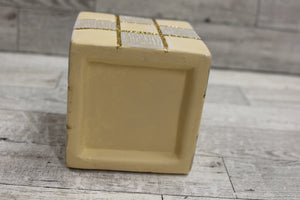Christmas Tree Ceramic Square Holiday Cube for Candles or Crafts - New