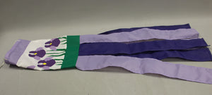 Vintage Streakers Purple Flower Windsock - 33" Long - USA Made - Used