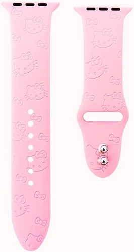 Hello Kitty Cartoon Engraved Watch Band Compatible with Apple - 42, 44, 45, 49mm