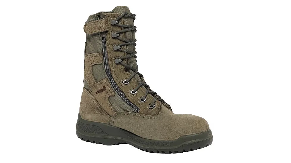 Belleville Mens Hot Weather Side-Zip Steel Toe Tactical Boot - 3.5R - Sage - New