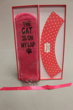 Load image into Gallery viewer, Happypop Cat Lover Fuzzy Socks - "The CAT is on My Lap" - New