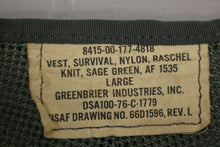 Load image into Gallery viewer, U.S. Army SRU-21/P Nylon Survival Mesh Vest - 8415-00-177-4818 - Large - Used
