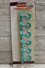Load image into Gallery viewer, Nevco Magnetic Hooks - Set of 6 - Aqua - New