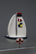 Load image into Gallery viewer, Vintage Lighthouse &amp; Sailboat Mini Salt &amp; Pepper Shakers - Used