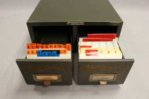 Vintage Steelmaster Metal 2 Drawer 3" x 5" Card File Box - Used