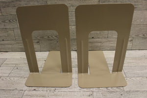 Vintage Beige Metal Bookend - Set of 2 - Used