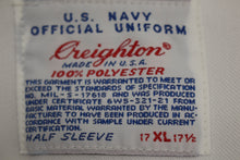 Load image into Gallery viewer, US Navy Creighton Short Sleeve White Button Up Dress Shirt - Size: 17-17.5 XL