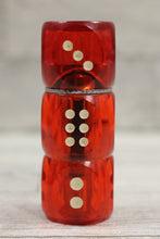 Load image into Gallery viewer, Vintage 3 Stacked Dice Clear Red Cigarette Lighter - Used