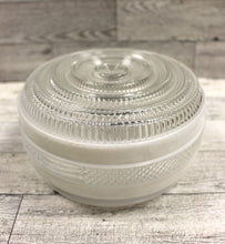 Load image into Gallery viewer, Vintage Retro White Striped Glass Ceiling Light Cover - 5.5&quot; - Used