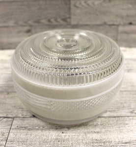 Vintage Retro White Striped Glass Ceiling Light Cover - 5.5" - Used