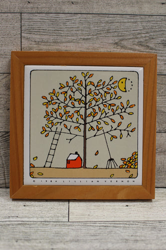 Vintage 1984 Lillian Vernon Tile Trivet/Wall Hanging - Leaves - LV316S - Used