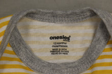 Load image into Gallery viewer, Striped Yellow Baby One Piece - Short Sleeve - 12 Months - New