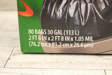 Load image into Gallery viewer, 30 Gallon Large Trash Bags with Drawstring - Pack of 80 Bags - Tear Defense -New