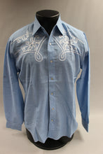 Load image into Gallery viewer, Madman Men&#39;s Button Up Plaid Dress Shirt Size Large -Blue -Used