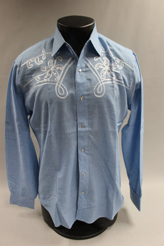 Madman Men's Button Up Plaid Dress Shirt Size Large -Blue -Used