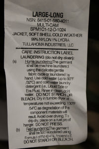 Gen III OCP Soft Shell Cold Weather Jacket - 8415-01-641-1649 - Large Long - New
