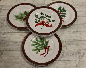 Sakura 16 Piece Holiday Dinnerware Set - 4 Designs - Holiday Greens - New