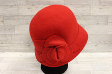 Load image into Gallery viewer, Nine West Ladies Wool/Felt Hat with Side Flower - Red - Used