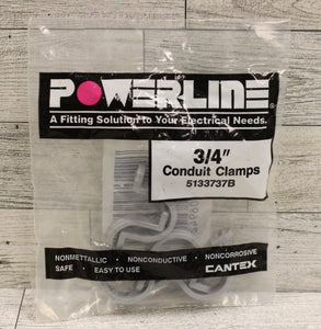 Cantex Powerline 3/4" PVC Conduit Clamps - 5 Pack - 5133737B - New