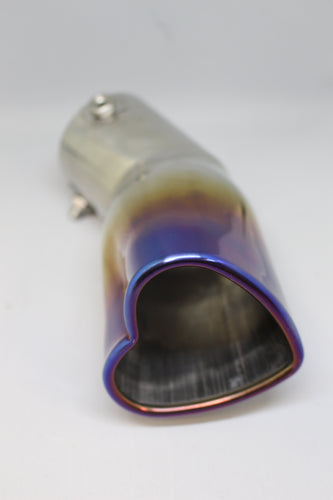 Car Curved Exhaust Tip Tail Pipe - Heart Shape - Multicolor - 2.25'' Inlet - New