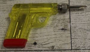 Vintage KS Pistol Gun Screwdriver Set - 3 pc Multi Tool - Yellow - Used