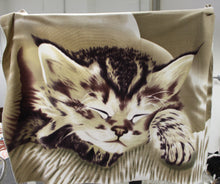 Load image into Gallery viewer, Double Sided Cat Face Blanket - 60" x 48" - Used