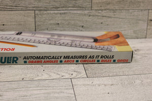Rolling Ruler 12" Compass Protractor T-Square For Angles, Arcs, Circles, Lines