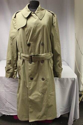 USMC Men's All-Weather Gray Double Breasted Trench Coat W/ Liner - 42L - Used