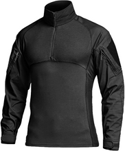 Load image into Gallery viewer, CQR Men's Tactical 1/4 Zip Long Sleeve Combat Shirt - Raider Black - XLarge -New