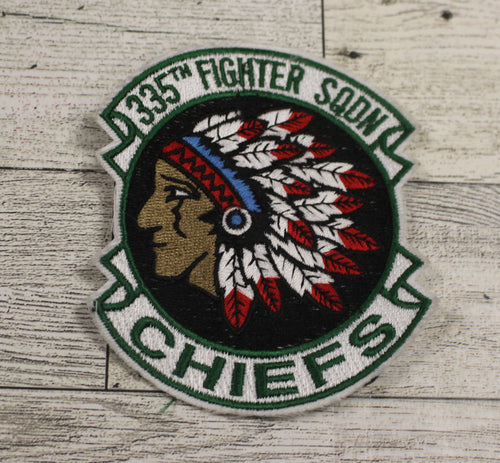 US Air Force 335th Fighter Squadron Chiefs Patch - Sew On - New
