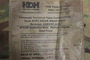 KDH Advanced Technical Plate Carrier Spear with Soft Inserts - Medium Regular