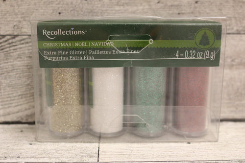Recollections Christmas Extra Fine Glitter - Cherry, White, Gold, Emerald - New