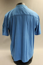 Load image into Gallery viewer, Haband Men&#39;s 1/4 Button Up Short Sleeve Shirt - Large - Blue - Used