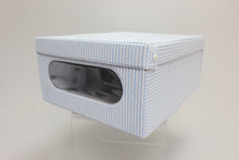 Load image into Gallery viewer, Vintage Quilted Storage Box - 16" x 12" x 7" - Blue &amp; White - Used