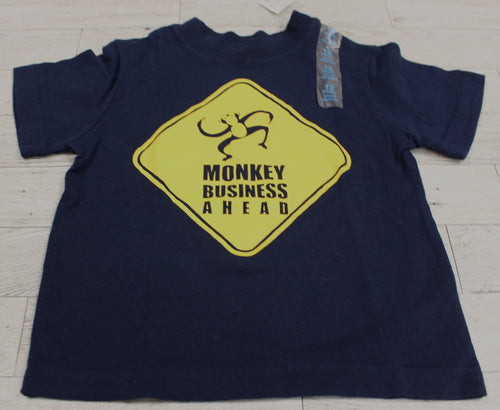 The Children's Place Short Sleeve Monkey Business Ahead T-Shirt - 12 Months