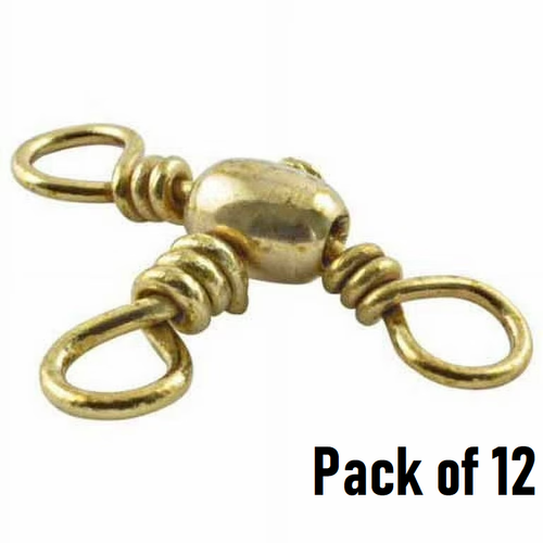Dolphin Brass Crossline Swivels - Size: 5 - Pack of 12 - Item 2109-5 - New